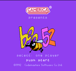 Bee 52 title screen for NES